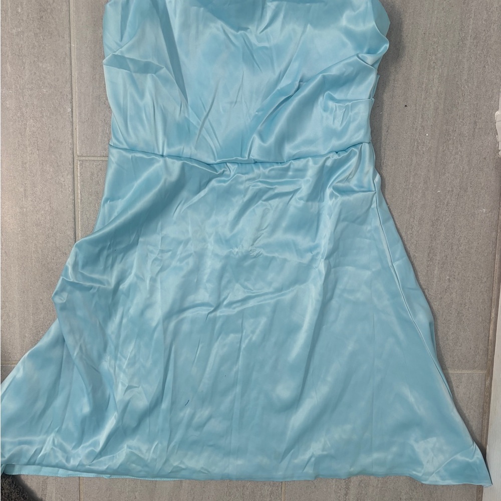 Blue Satin Dress